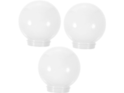 Conjunto De 3 Luminárias De Acrílico Em Formato De Globo Com Cúpulas Decorativas Para Uso Externo, Diâmetro