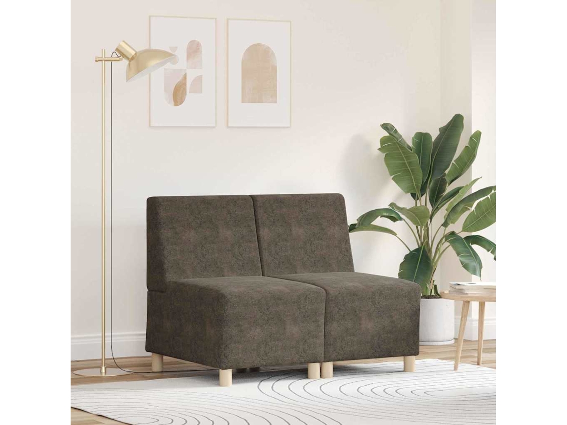 Vidaxl Unidade De Sofá Modular Sem Braços 2 Pcs Cinza Escuro