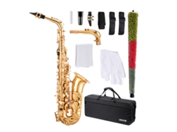 Saxofone Alto Em Mi Bemol Com Estojo E Boquilha Para Músicos, Dourado Vevor