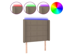 Led Headboard, Led Headboards Vidaxl Cinzento-acastanhado Tecido (93 X 16 X 118/128 Cm)