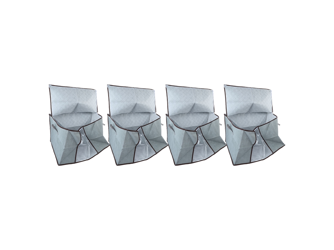 4pcs Caixa de Armazenamento Anti poeira de Tecido Não Tecido para Edredons com Janela Visual