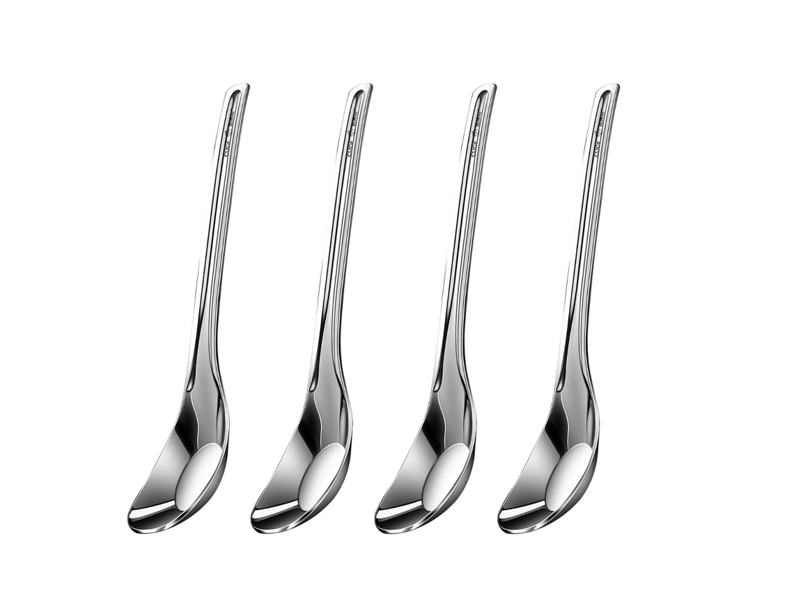 4 Facas Prata Aço Inox 14,6x2,6x1,1cm E 17,5x3,3x1,3cm