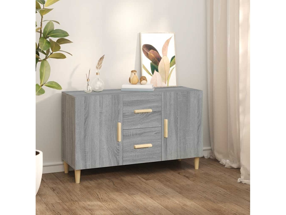 Vidaxl Aparador 100x36x60 Cm Derivados De Madeira Cinzento Sonoma