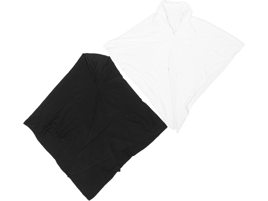 De 2 Lenços De Cabeça Islâmicos (hijab) Para Mulheres, Em Tecido Macio E Leve, 68 X 68 Cm, Nas Cores Preto E Branco.