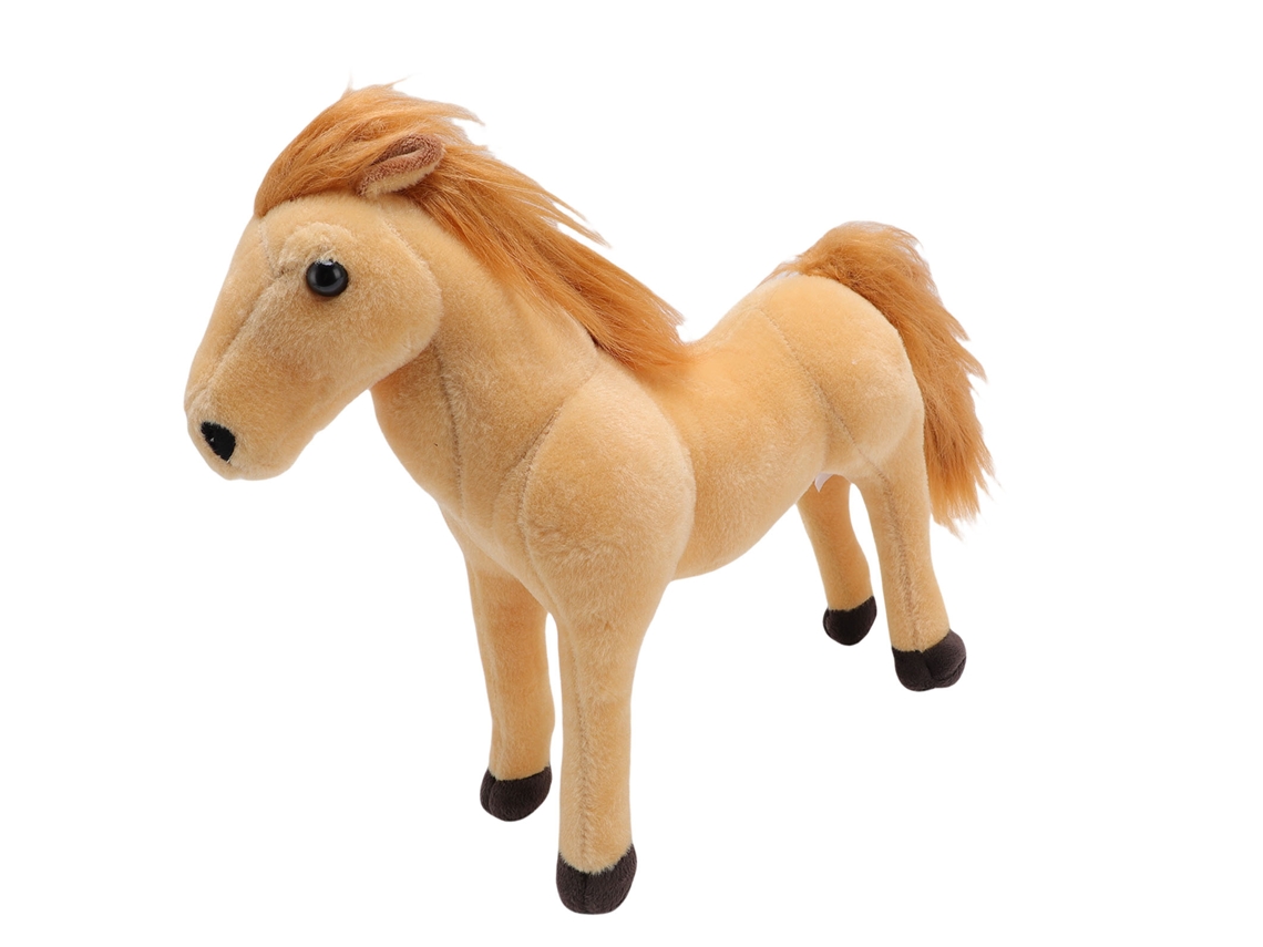 Mali cavalo de Pelúcia Realista Macio Confortável Multifuncional para Sofá Cama Mesa Marrom Claro