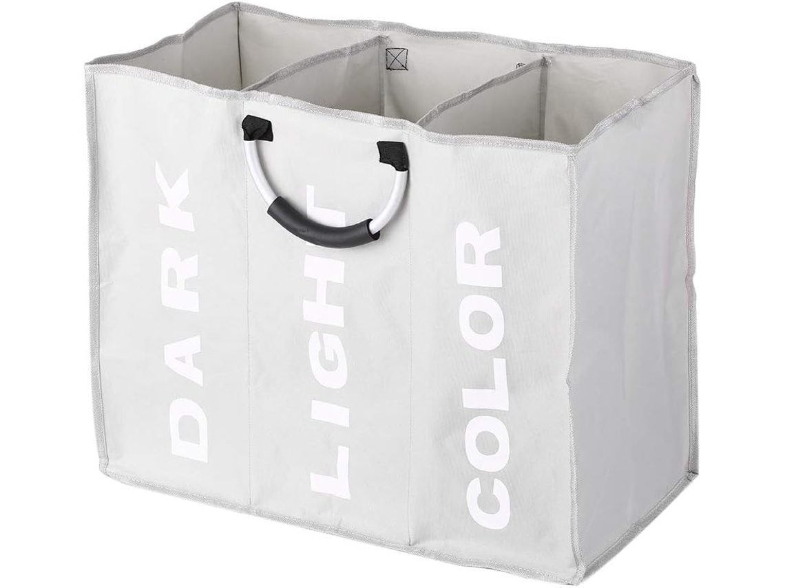 Cesto De Roupa Dobrável Com Compartimento De Separação, Para Organizar E Guardar Roupa Suja De Forma Prática