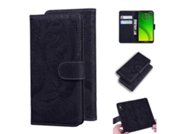 Capa De Couro Com Aba Horizontal, Padrão Tigre Em Relevo, Suporte, Compartimentos Para Cartões E Carteira Para Motorola Moto G7 Power (versão Europeia