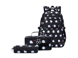 Mochila Infantil Fofa Com Desenho Animado Com Lancheira E Estojo. Preto Hexinyigjly