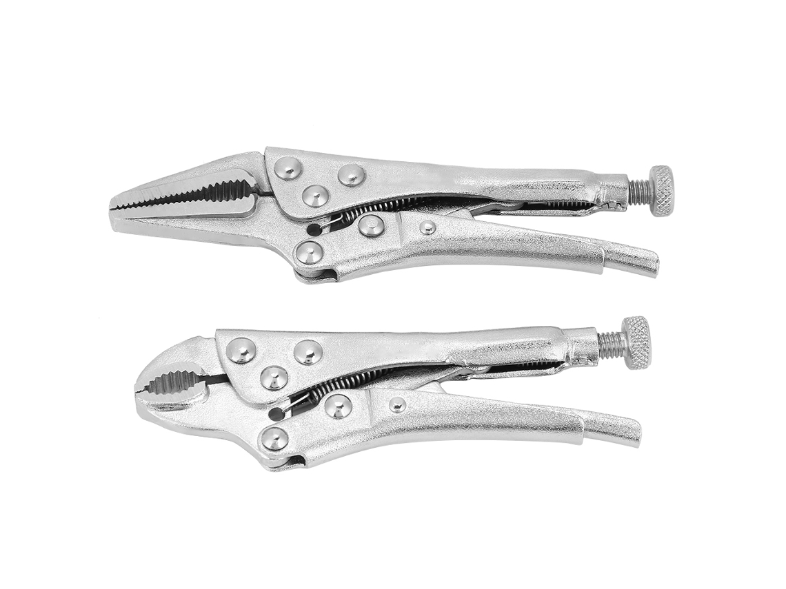 Yuru conjunto de 2 Alicates de Travamento Boca Reta Grip Lock Vise Clamp Ferramentas Manuais