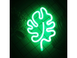 Cartel De Neón De Hoja Verde Led Para Pared, Luz De Neon Para Dormitorio Y Restaurante 2025