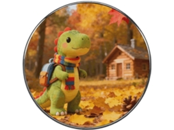 Ímãs De Geladeira Liga Metálica Com Estampa Pequeno Dinossauro Explorando A Floresta No Outono Ideais Para, Quadros