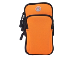 Bolsa De Pulso Laranja Para Celular, Tipo Braçadeira, Ideal Para Esportes Ao Ar Livre.