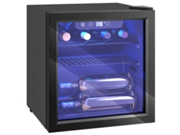 Vinoteca AQUAFORGE, 12 garrafas, 36L, temperatura ajustável, vidro, luz LED, preta