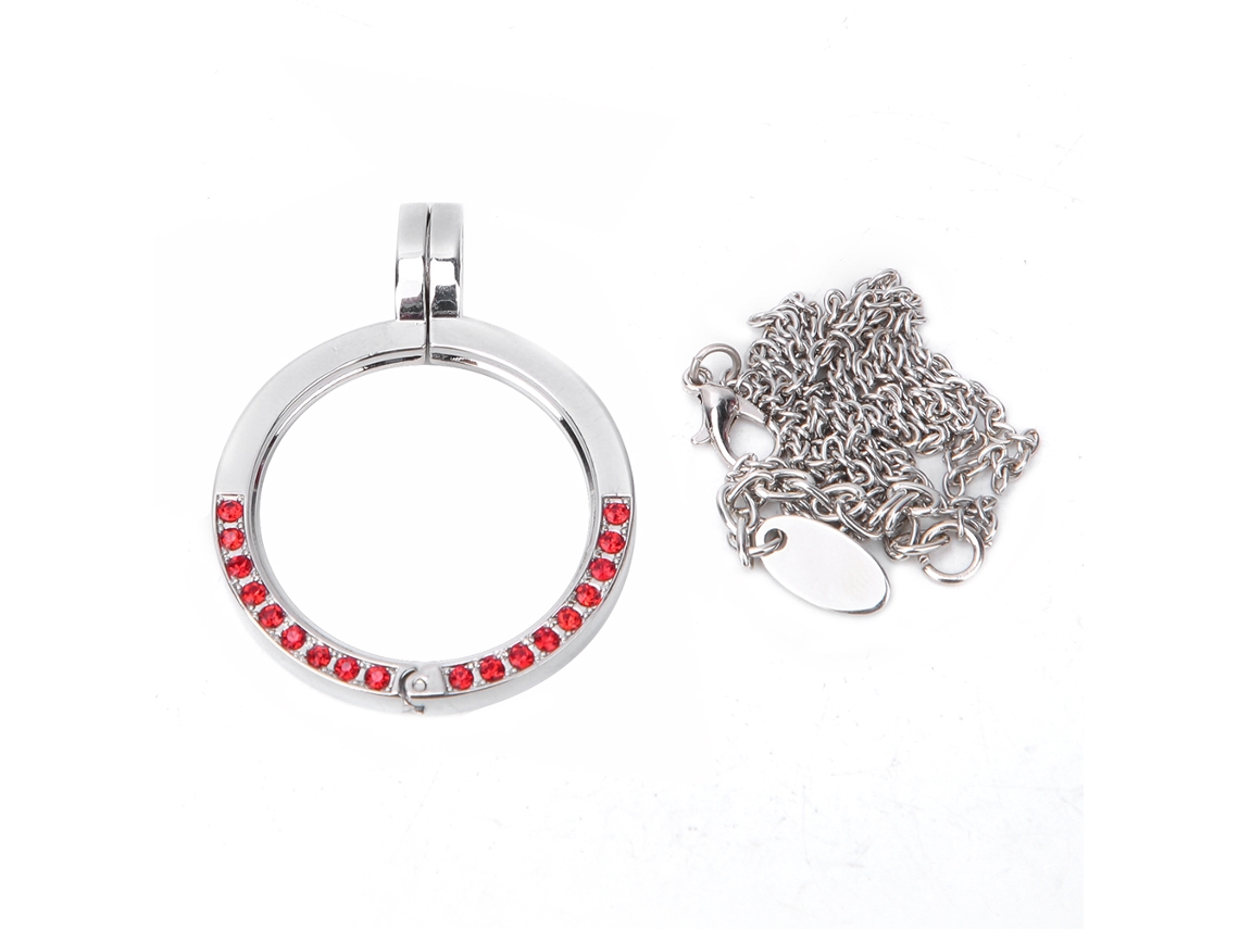 Colgante De Joyería De Acero Inoxidable Compatible Con Misfit Shine 2 Cadena De Collar Rojo Rosa Para Mujer