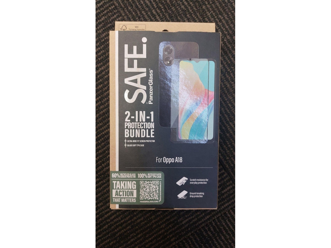 Bundle Safe PANZERGLASS 2 em 1 Pack Oppo A18 (Outlet Caixa Aberta)
