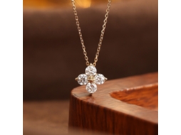 Estrela Cintilante ~ Prata S925, Colar de Luxo Leve com Trevo de Quatro Folhas da Sorte, Elegante e Sofisticado. MDUG (dourado Champagne)