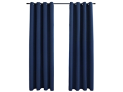 Curtain, Curtains Vidaxl Azul Tecido (140 X 225 Cm)