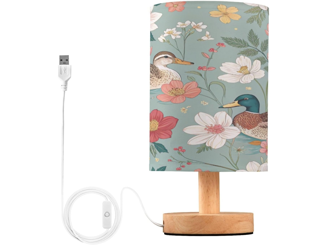 Abajur De Cabeceira Em Formato Ganso Para Quarto, Abajur De Cabeceira Led, Luminária De Leitura Com Portas Usb E Cúpula