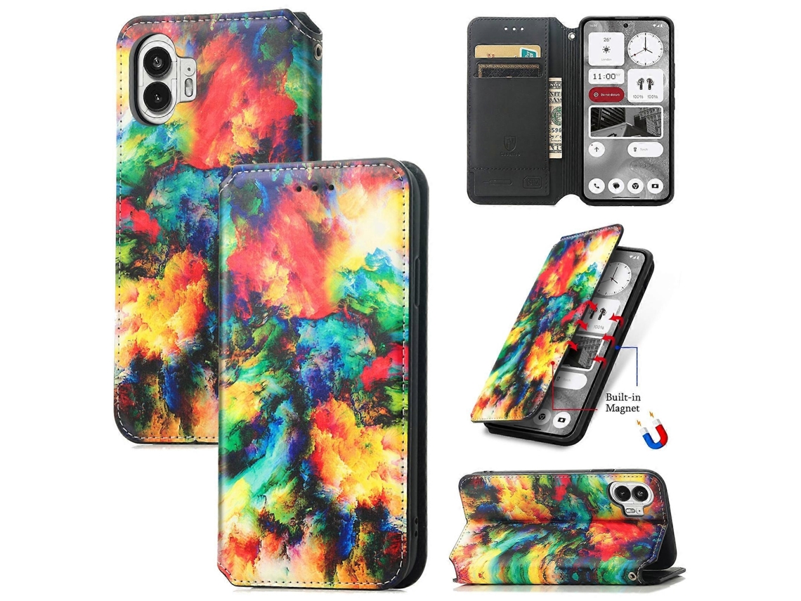 Capa De Celular Caseneo Colorida Em Couro Magnético Para Nothing Phone 2