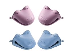 4 Peças De Luvas De Forno De Silicone, Mini Manoplas Antiaderentes, Resistentes Ao Calor Para Cozinha