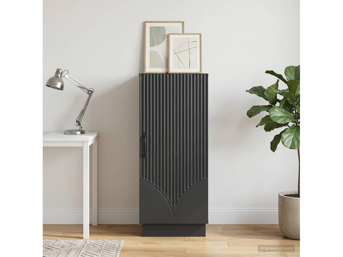 Vidaxl Buffet Preto 33 X 34,5 X 87 Cm Derivados De Madeira