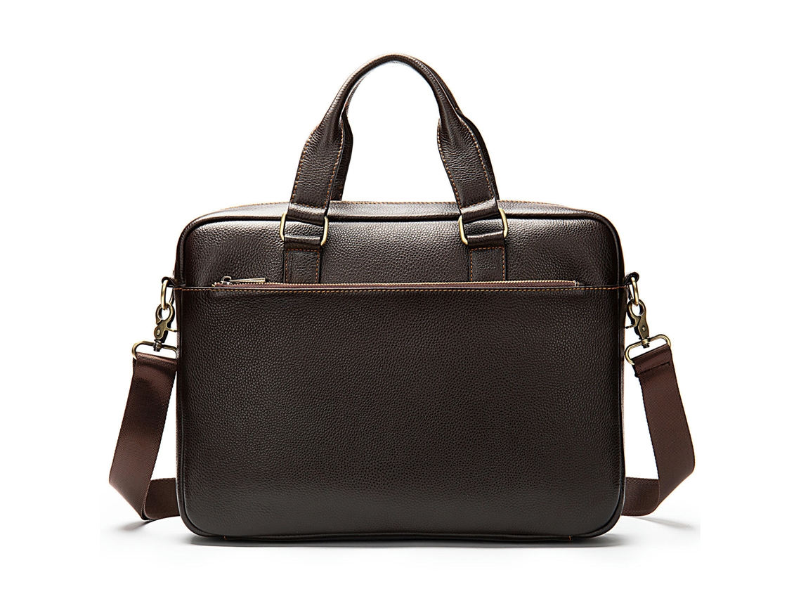 Pastas de Negócios Bolsa Sacos de Trabalho para Homens Portátil Saco Do Mensageiro Bolsa de Ombro de Couro Genuíno-Café