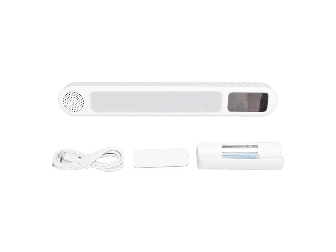 Aetheria lâmpada Led para Armário com Relógio Digital, Alto falante e 3 Temperaturas de Cor