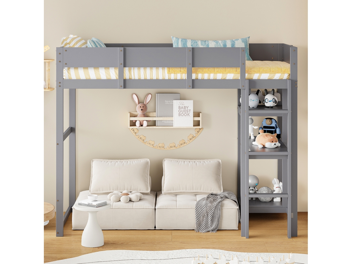 Cama de casal 180x200 cm em veludo com gavetas e LED KOMHTOM