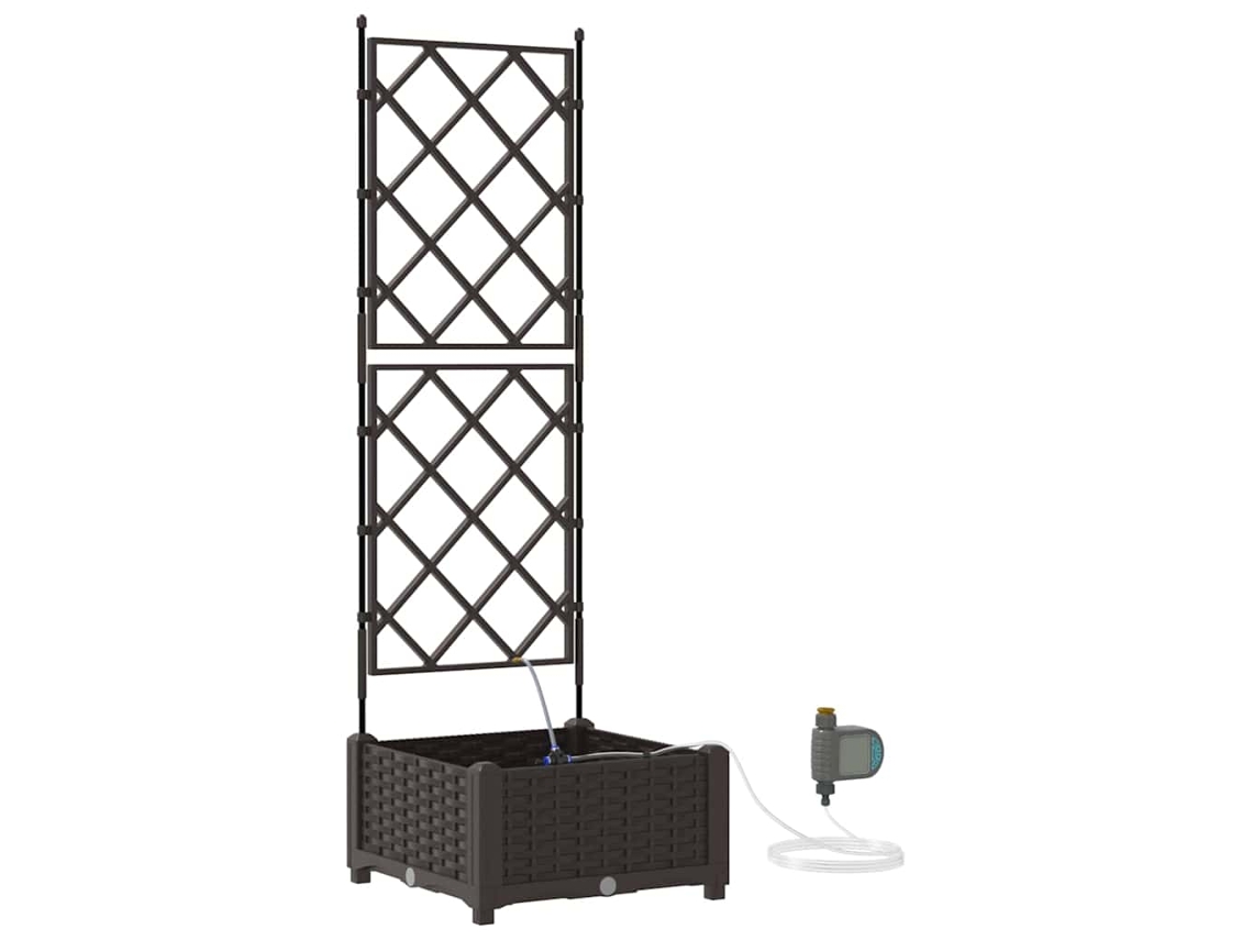 Floreira - Vaso de Jardim Marrom 40 X 40 X 126 Cm Aço HARLANV1