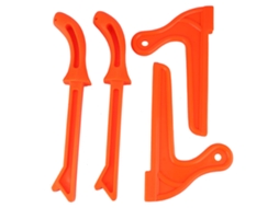 Conjunto de 4 empurradores de segurança de plástico para trabalhos em madeira, ferramenta de proteção para serra manual (laranja)