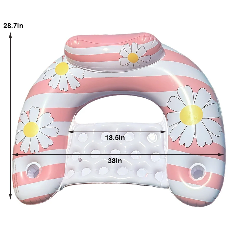 (rosa) Rede Inflável Para Água, Cama Flutuante, Boia Para Piscina, Colchão