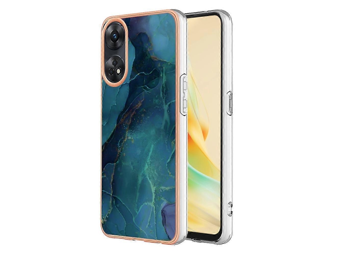 Capa De Celular Imd Dupla Face Com Revestimento Em Mármore Galvanizado Para Oppo Reno 8t 4g