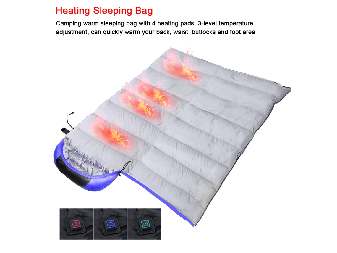 Saco de Dormir Aquecido Usb para Campismo Adultos