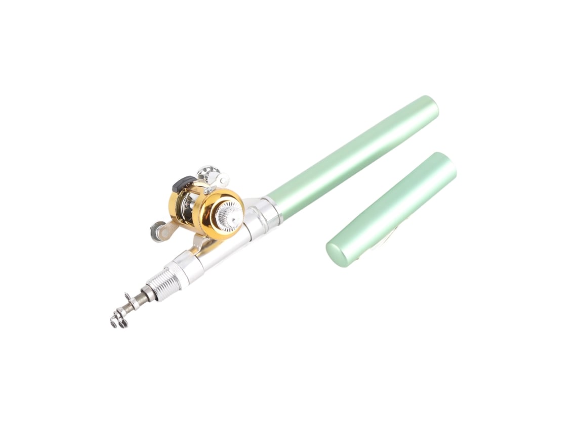 Vara de Pesca Portátil com Molinete Mini Verde