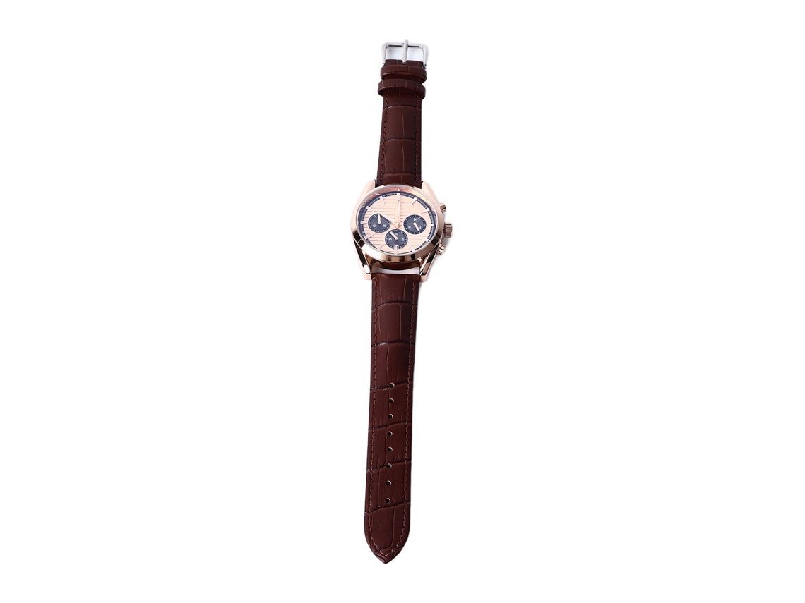 Relógio de Quartzo Masculino Chronograph com Pulseira de Couro Pu e Resistente À Água