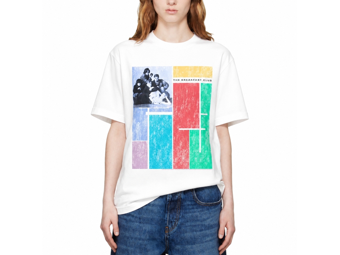 Rockinstone Breakfast Club Movie Four Corner Club White Adult T-shirt Size:l