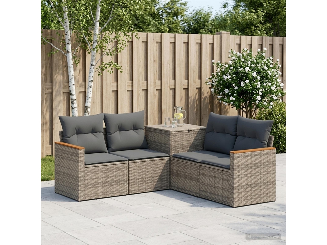 Vidaxl Conjunto De Sofás 5 Unid. Cinza E Cinza Escuro