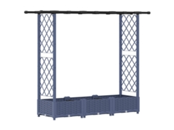 Vidaxl Cama Elevada Com Treliça E Telhado Cinzento 164 X 40 X 123 Cm