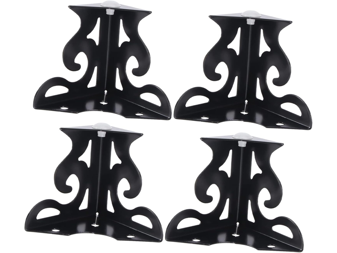Housoutil Conjunto De 4 Pés Apoio Para Móveis Com Padrão Vazado Preto, Para Mesa De Centro E Sofá, 8cm De Altura