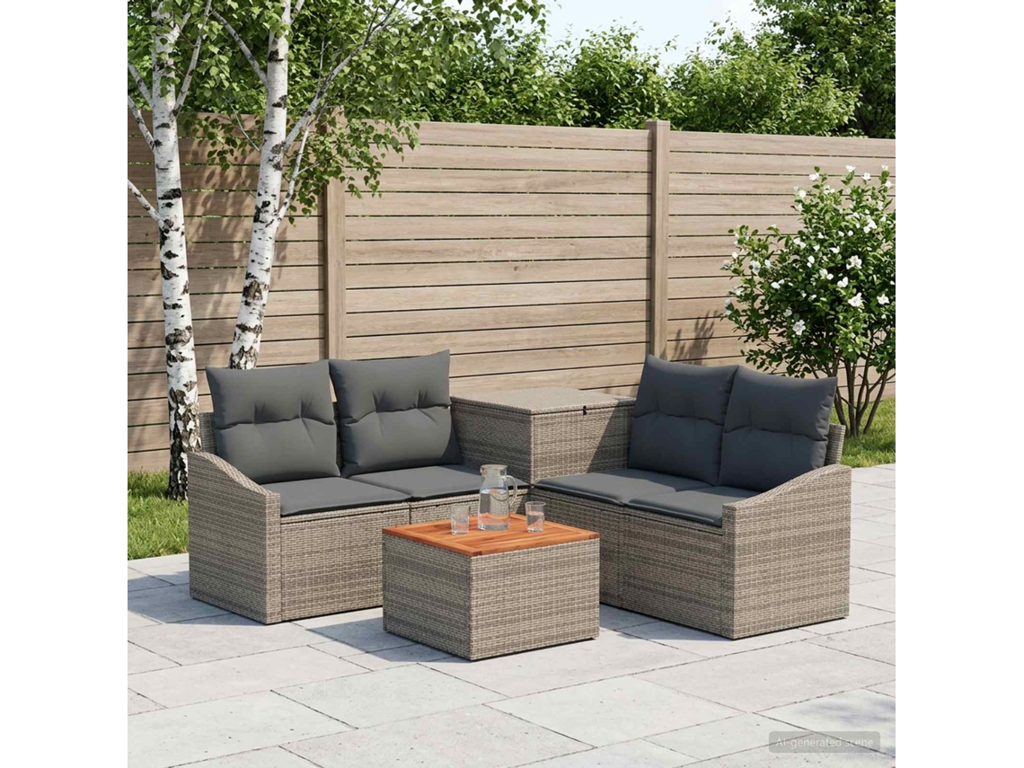 Vidaxl Conjunto De Sofás 6 Unid. Cinza E Cinza Escuro