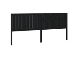 Cabeceira de Cama 205,5x4x100 Cm Pinho Maciço Preto MAISON EXCLUSIVE