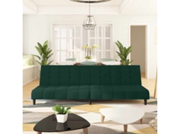 Vidaxl Sofá-cama De 2 Lugares Veludo Verde-escuro
