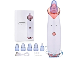 Aspirador de Pó de Cravos Limpador de Poros Recarregável Dispositivo de Beleza Facial com Tela de Led 5 Sondas e 3 Modos Kit de 4 Sondas AUJEZON