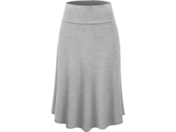 2026 falda Midi Flare Clara de Tela Ligera Con Cierre de Tirar para Mujer Tallas S 3xl Yujia