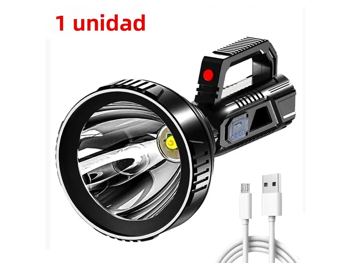 (1 Item) Lanterna Led De Alta Potência, À Prova D'água, Recarregável Via Usb