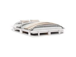 Cama Sem Colchão 120x200 cm Madeira de Pinho Maciça Branco MAISON EXCLUSIVE