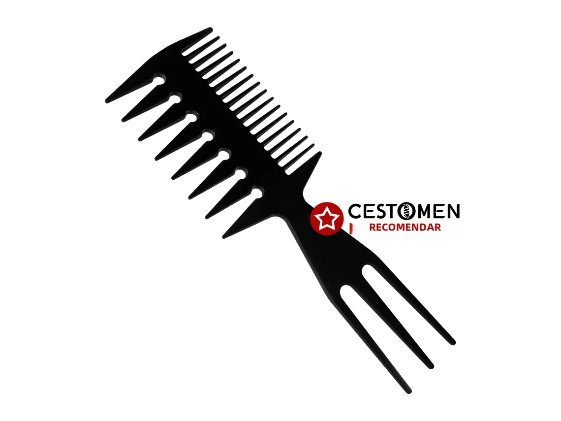 Este Pente Masculino de Dentes Largos em Estilo Retrô Desembaraça Cabelos Emaranhados e Também Pode Ser Usado em Cabelos Cacheados. MDUG