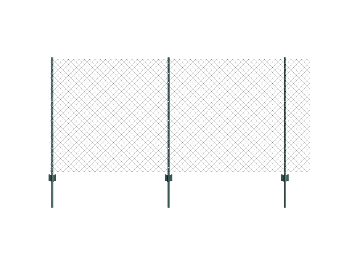 Conjunto 1 Painéis De Cercas Exteriores Vidaxl Verde Aço (10 X 1,2 M)