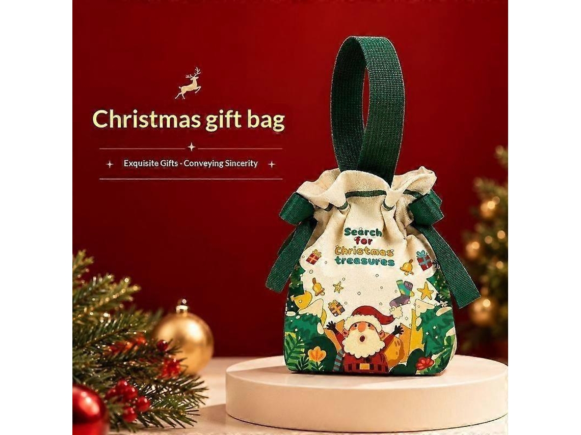 Saco De Presente De Natal De Flanela Macia E Resistente, Com Cordão, Resistente A Rasgos, Para Festas E Doces