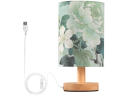 Luminária De Mesa Led Yuiboo Com Porta Usb, Estilo Chinês Com Detalhes Florais Em Tons Frios, Ideal Para Meninas, Em
